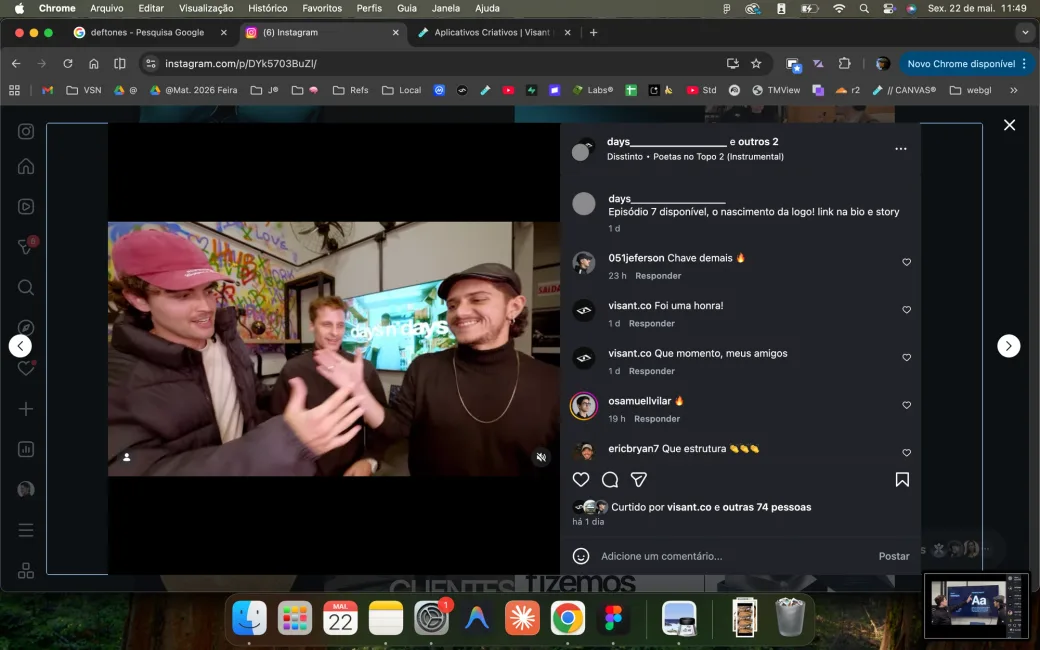 Conversa de projeto com o cliente na tela