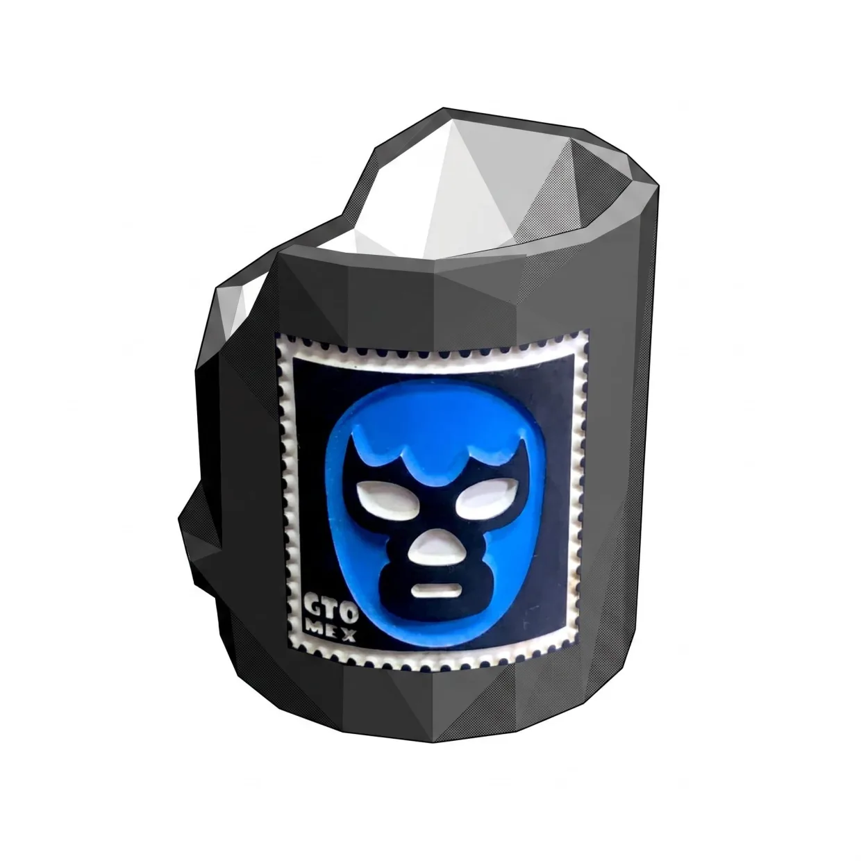 Caneca de máscara de luchador em render 3D