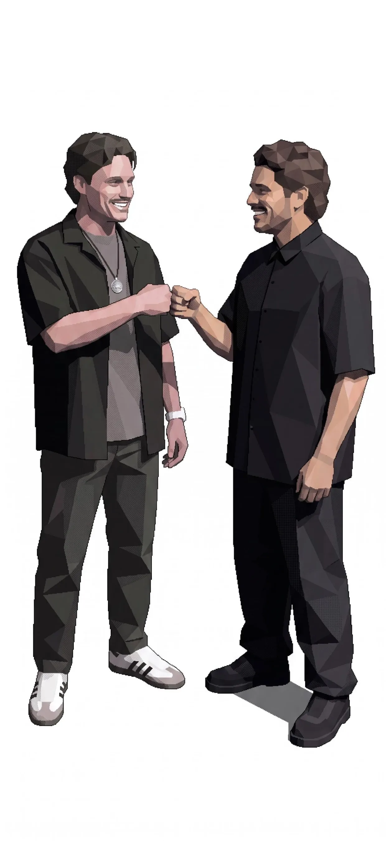 Ilustração dos dois fundadores apertando as mãos
