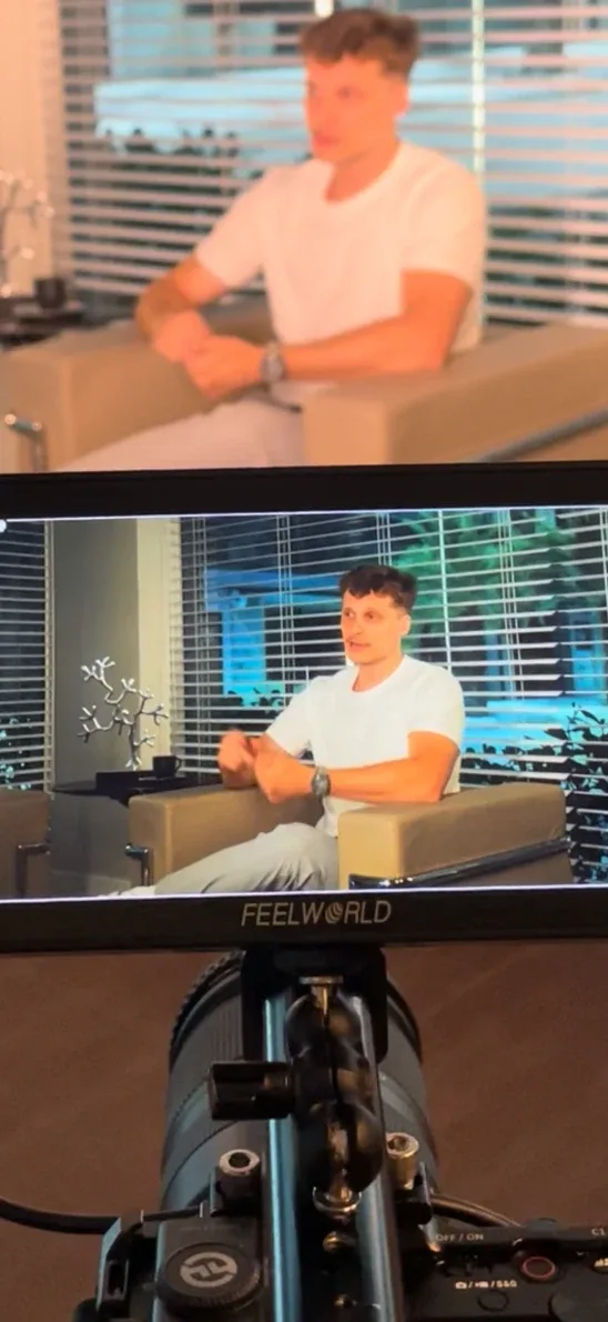 Gravação de entrevista em estúdio